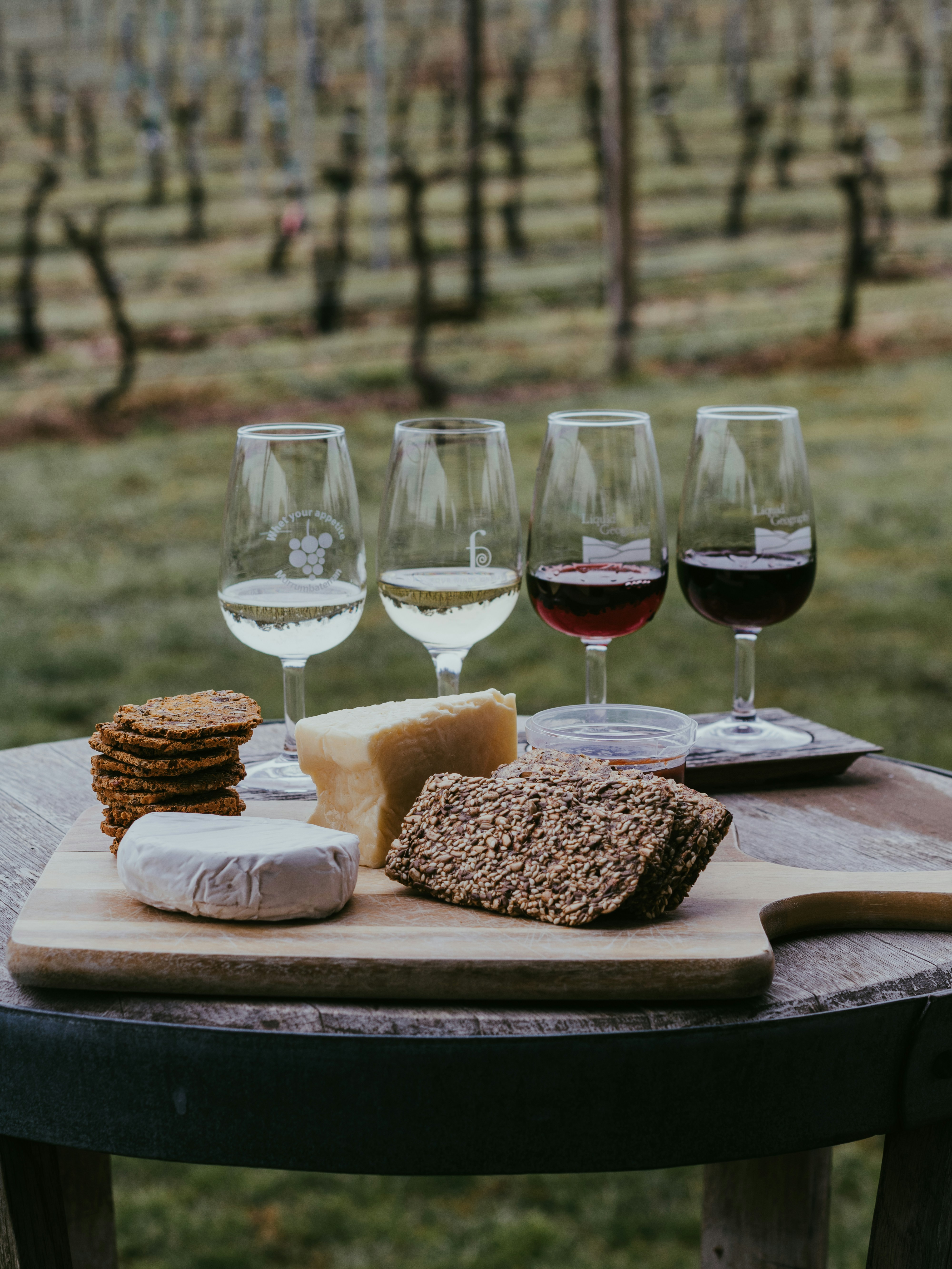 Wine tasting in the vineyard